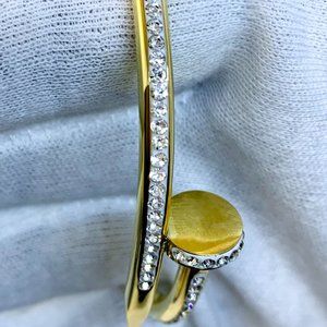 New 18K Gold Filled Nail "Unisex" Pave' Bracelet